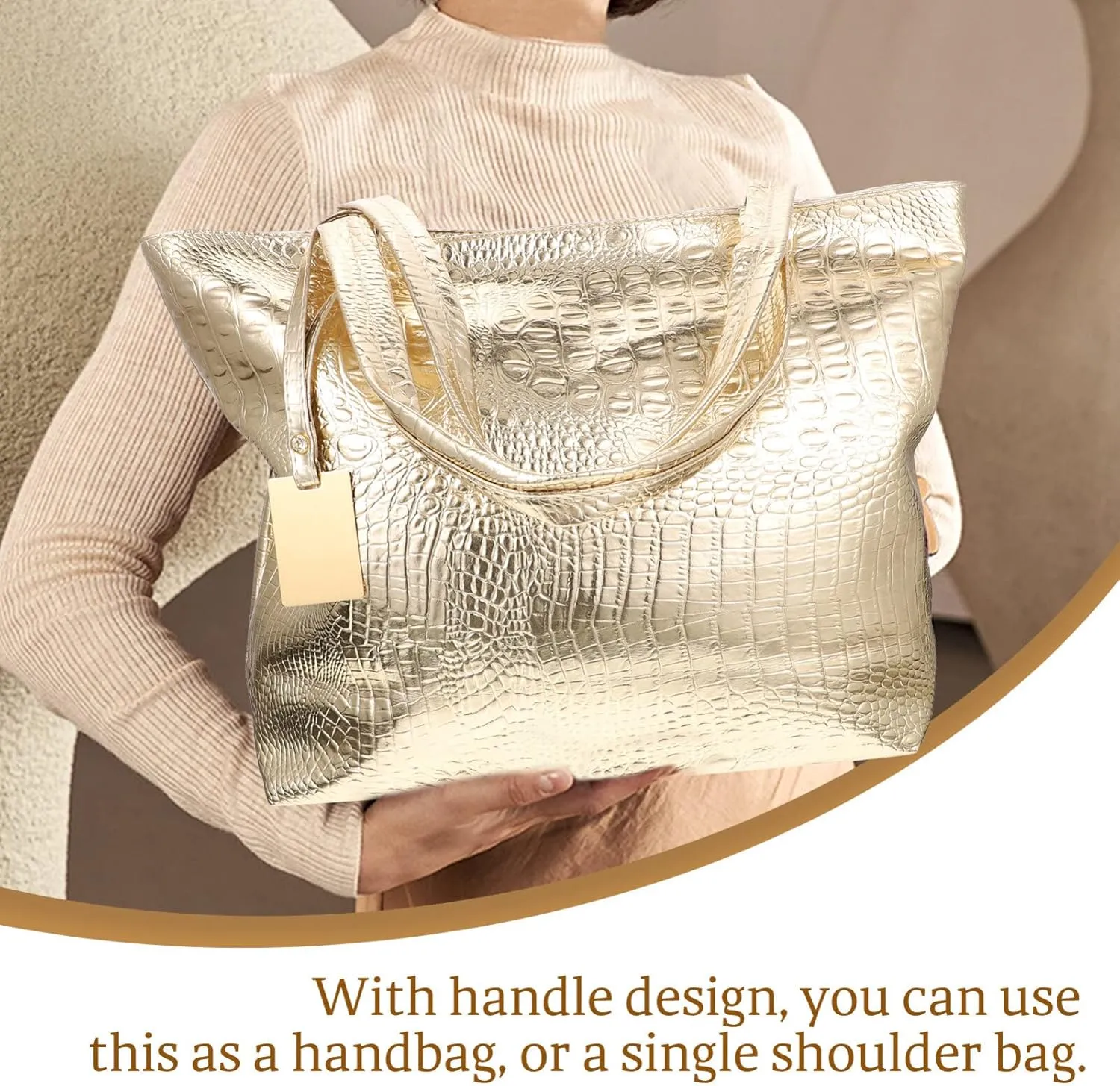 Gatuida PU Leather Women Handbag Fashion Shopping Shoulder Bag Large Capacity Tote Bag for Women