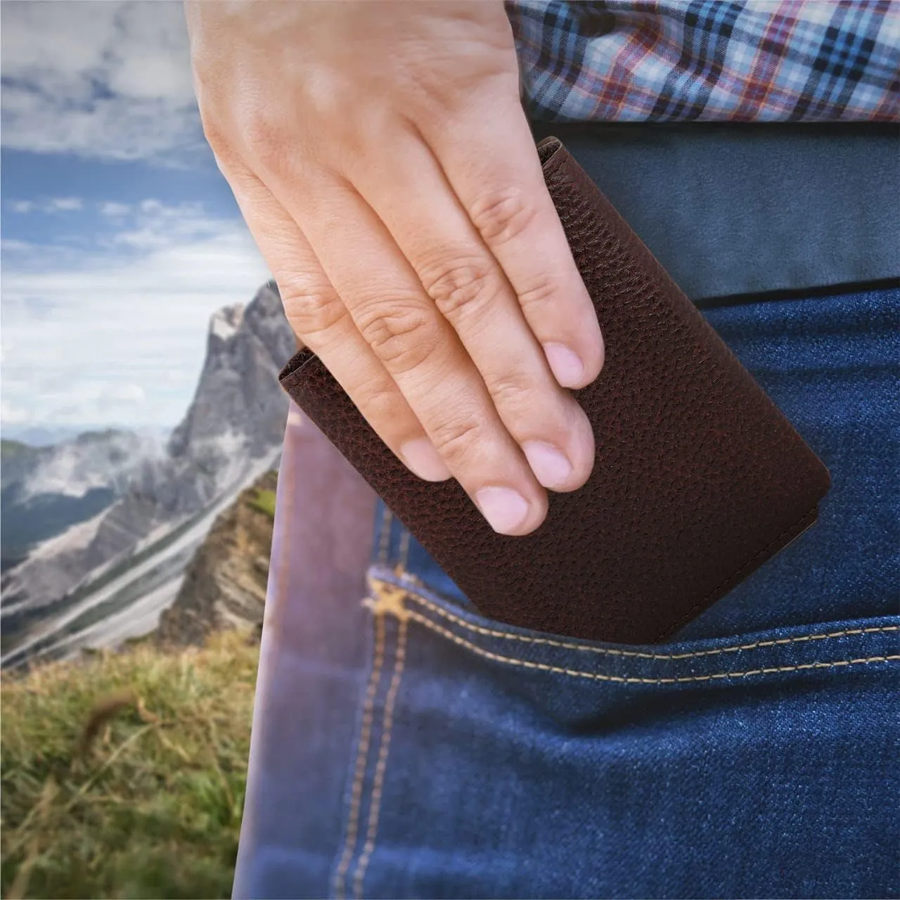 Genuine Leather RFID Trifold/Zipper Around Wallet for Men Horizontal/Vertical Zippered Wallet and Card Holder | Ideal Gift for Men and Women