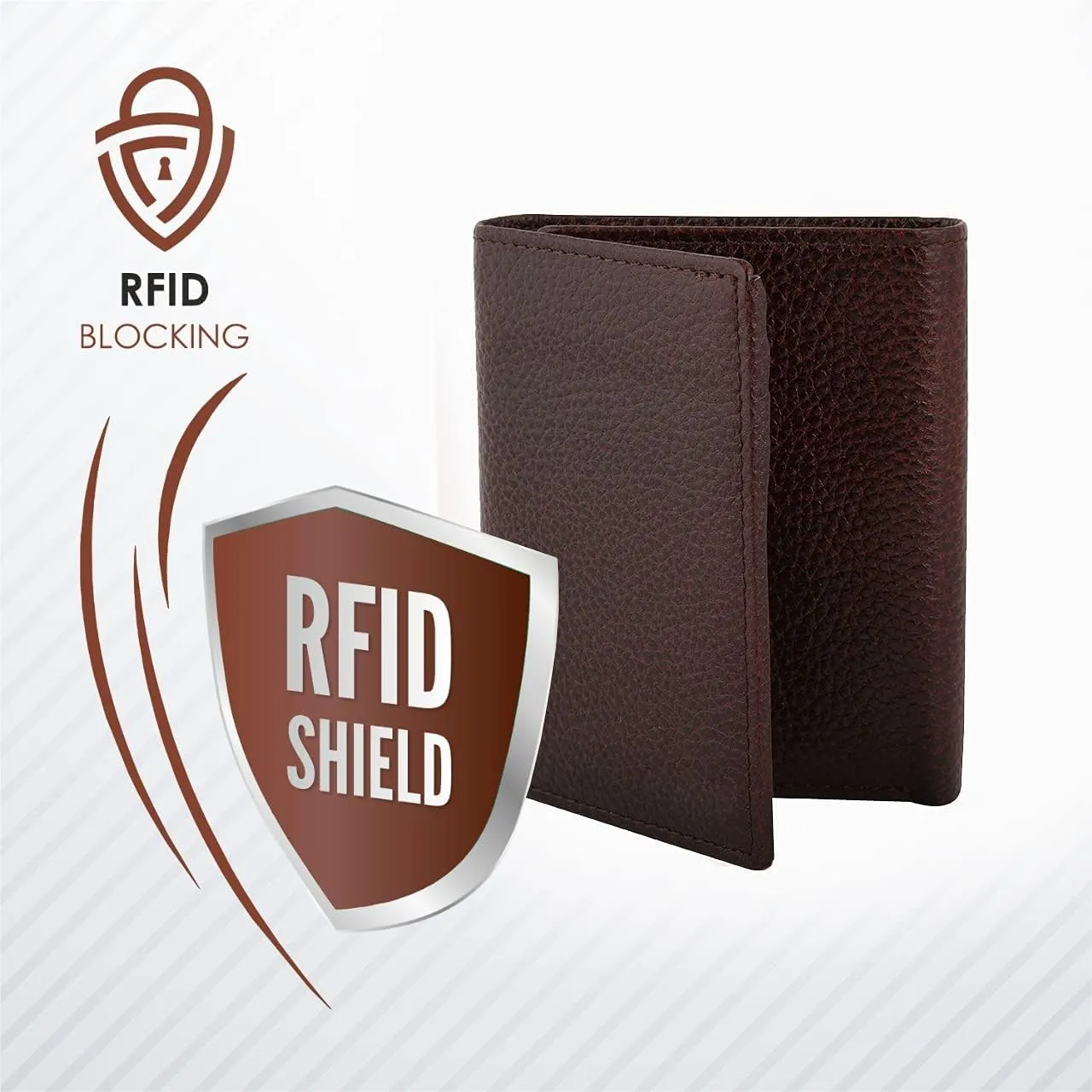 Genuine Leather RFID Trifold/Zipper Around Wallet for Men Horizontal/Vertical Zippered Wallet and Card Holder | Ideal Gift for Men and Women