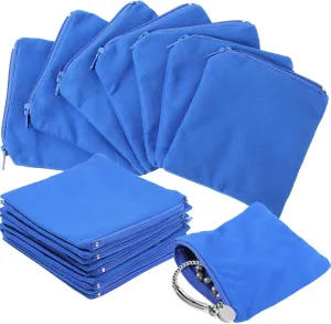 Geosar 24 Pcs Silver Storage Bags Anti Tarnish Jewelry Zippered Pouches Keeper for Silverware Protector Bags(4 x 4 Inch,Blue)