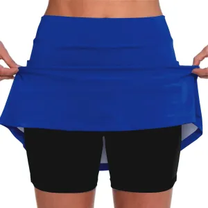 GIERIDUC Athletic Skorts for Women Plus Size Tummy Control Tennis Yoga Skirt Shorts High Waist Solid Comfy Elastic Shorts