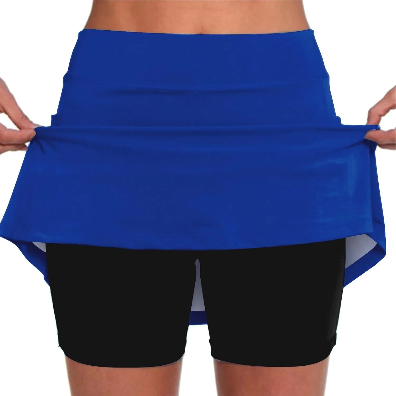 GIERIDUC Athletic Skorts for Women Plus Size Tummy Control Tennis Yoga Skirt Shorts High Waist Solid Comfy Elastic Shorts