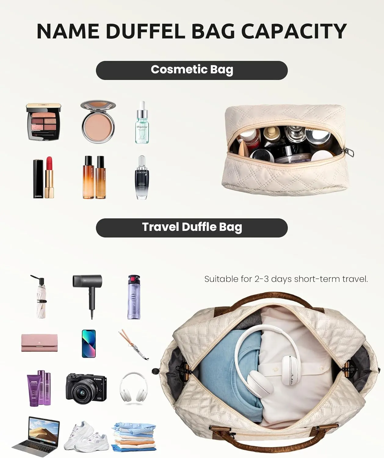 Gifts for Teenage Girls - Personalized Letter Duffle Bag with Shoe Compartment, Kids Overnight Bag, Women's Travel Bag, Gift for Women Friend (Letter A)