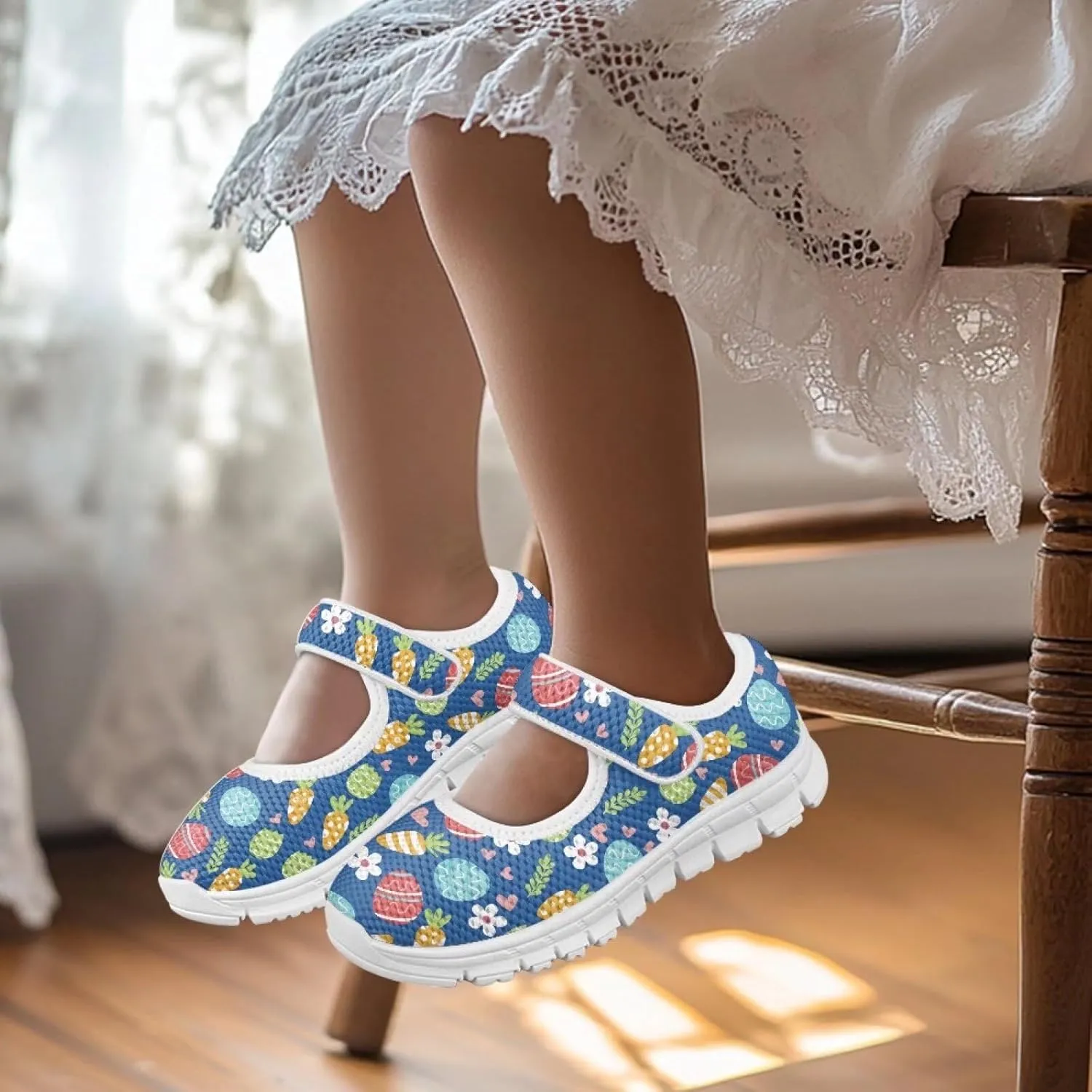 Girls St. Patrick's Day Shoes Mesh Slip On Casual Sneaker Comfort Non Slip Travel Walking Shoe Easter Party Shoes White Sole US 11-15