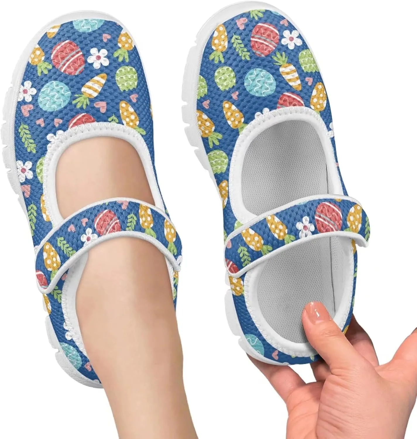 Girls St. Patrick's Day Shoes Mesh Slip On Casual Sneaker Comfort Non Slip Travel Walking Shoe Easter Party Shoes White Sole US 11-15