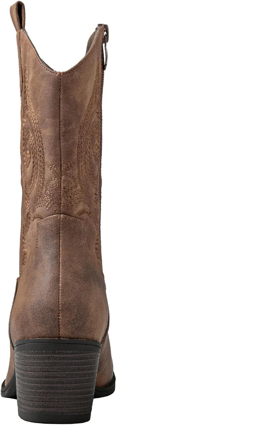 GLOBALWIN Women's Mid Calf The Western Cowgirl Boots Fashion Cowboy Boots For Women Chunky Low Heel