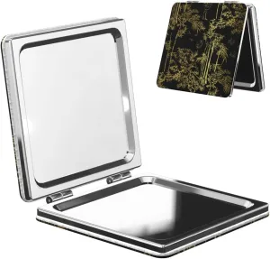 Gold Leaves Bird Crane Tree Mini Makeup Mirror Portable Pocket Cosmetic Mirror Folding Compact Mirror