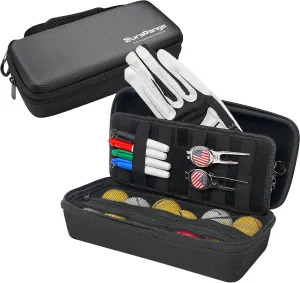 Golf Glove Holder Case with Glove Shaper - Portable Golf Accessories Organizer for Men & Women - Waterproof 900D Nylon, Large Capacity for Balls, Tees, Markers - Ideal Gift