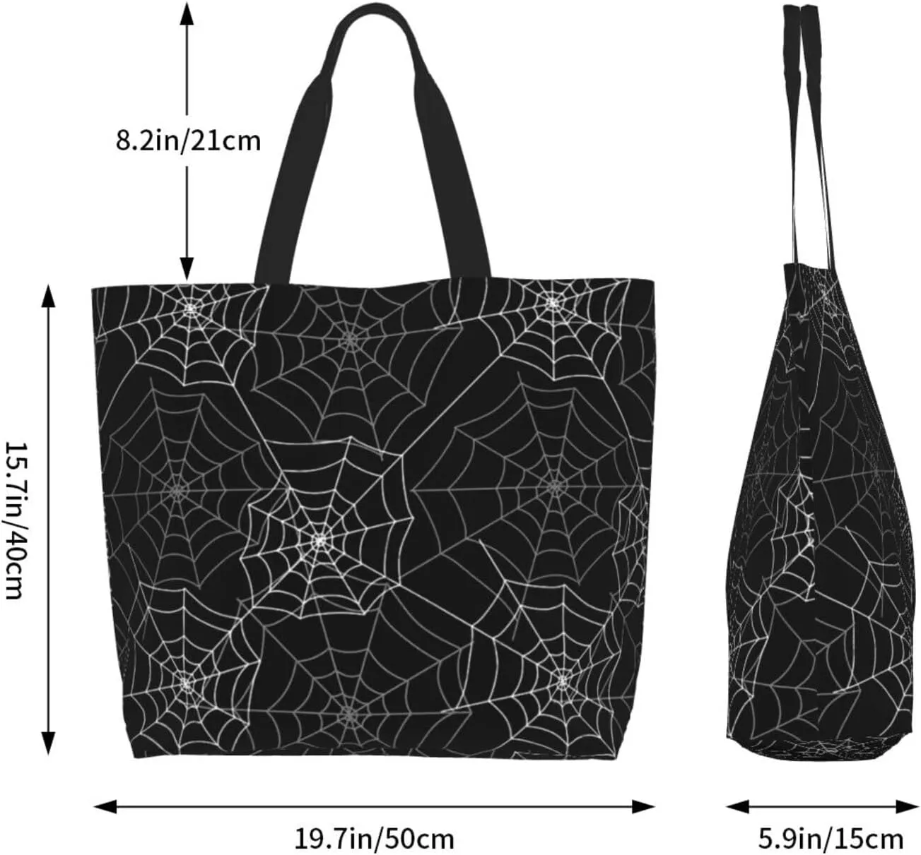 Gothic Goth Bat Tote Bag Reusable Shopping Bag Grocery Bags Fashion Shoulder Bag for Women Men