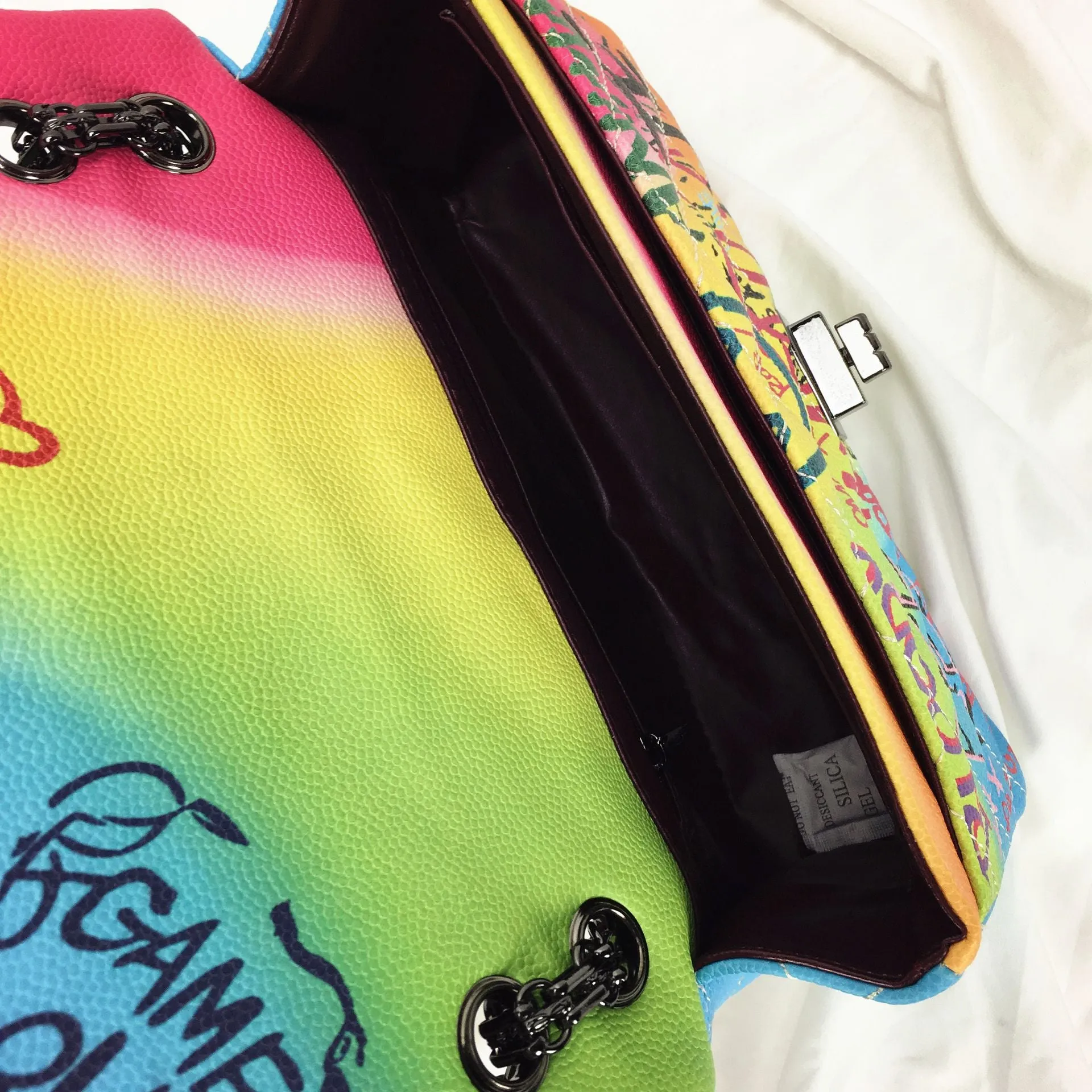 Graffiti Quilted Shoulder Bag