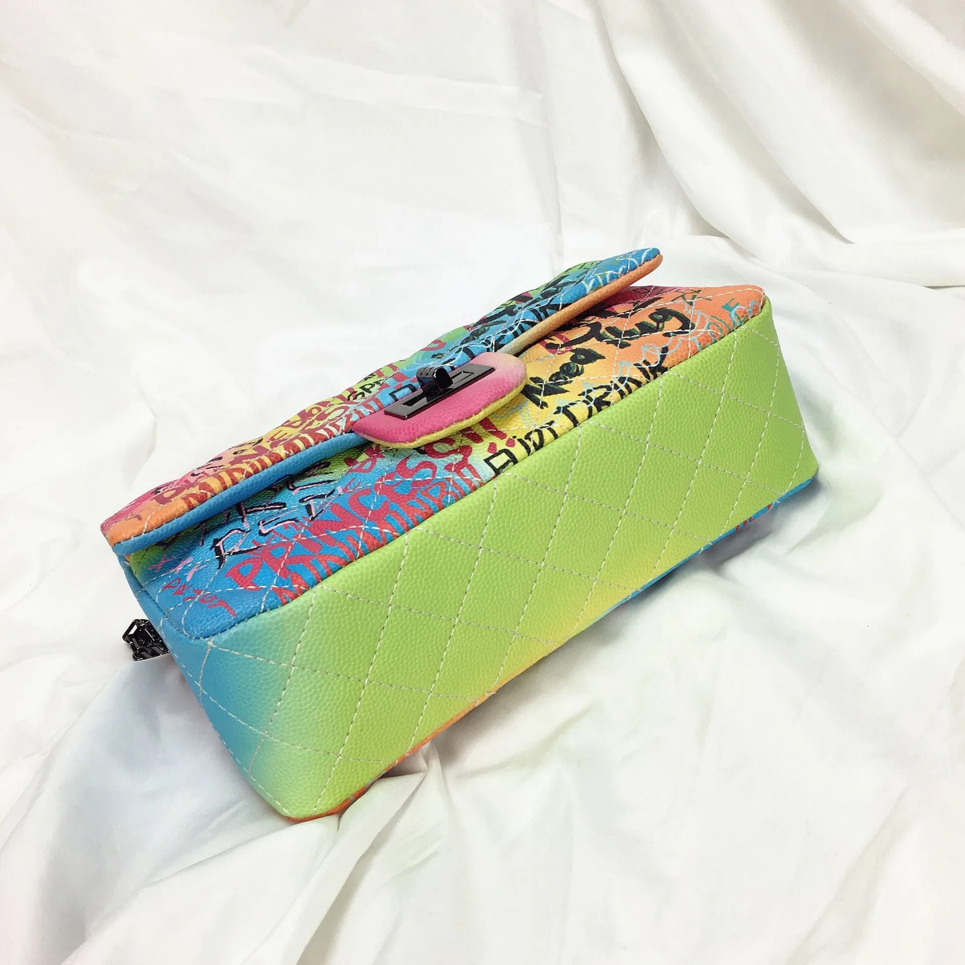 Graffiti Quilted Shoulder Bag