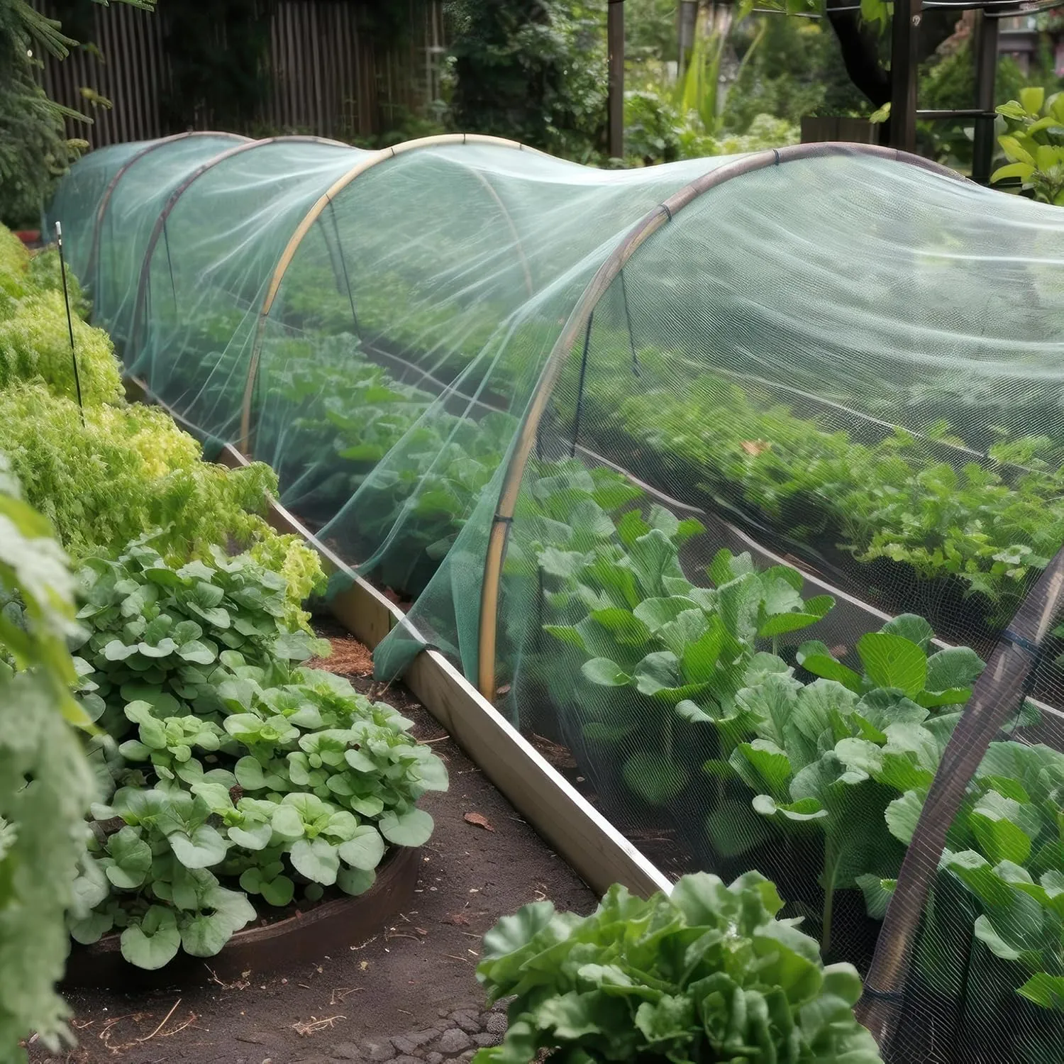 Green DIY Mosquito Net Fabric | 10x10 FT Netting | Insect Cover for Garden, Patio, Outdoor & Windows | Multiple Sizes in Black, White & Green | Raised Bed Screen Mesh Barrier