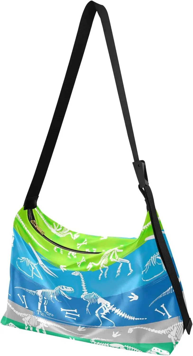 Grunge Dinosaur Dark Colorful PU Leather Women Bag Hobo Large Purse Crossbody Animal Print Women Handbags Purse