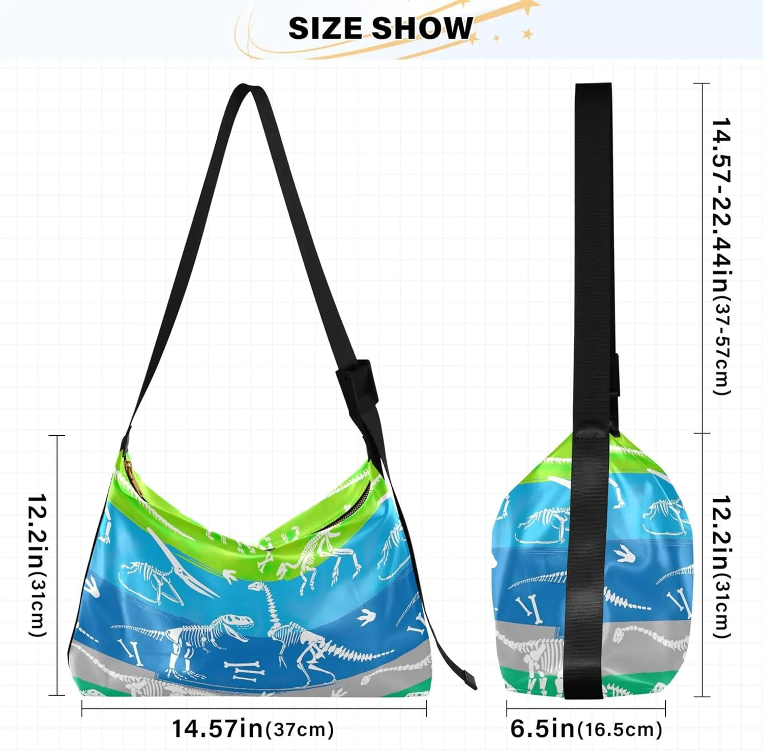 Grunge Dinosaur Dark Colorful PU Leather Women Bag Hobo Large Purse Crossbody Animal Print Women Handbags Purse