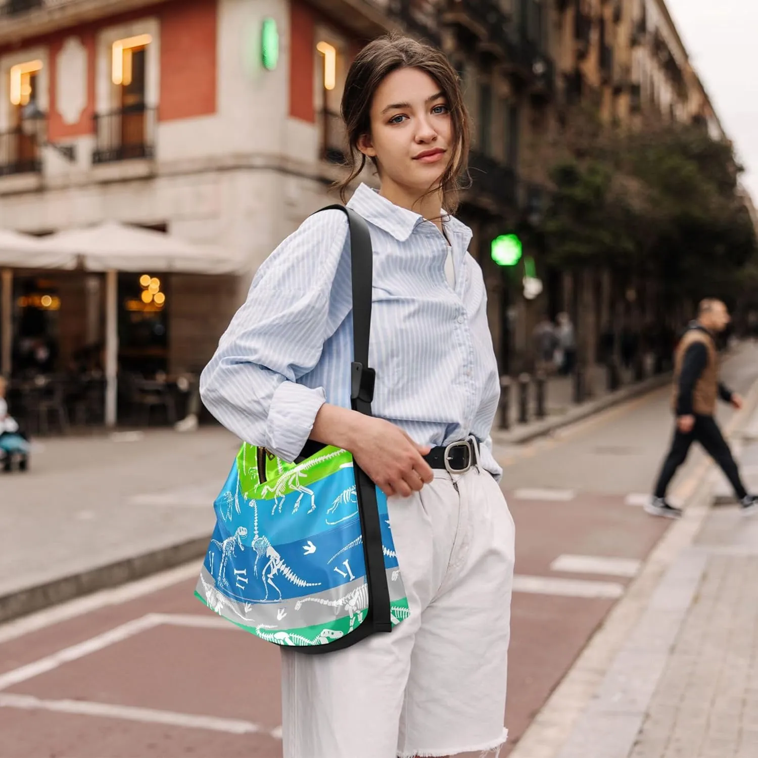 Grunge Dinosaur Dark Colorful PU Leather Women Bag Hobo Large Purse Crossbody Animal Print Women Handbags Purse
