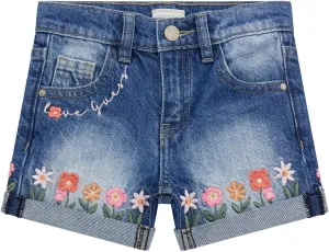 GUESS Baby Girls' Rigid Denim Shorts with Embroidery