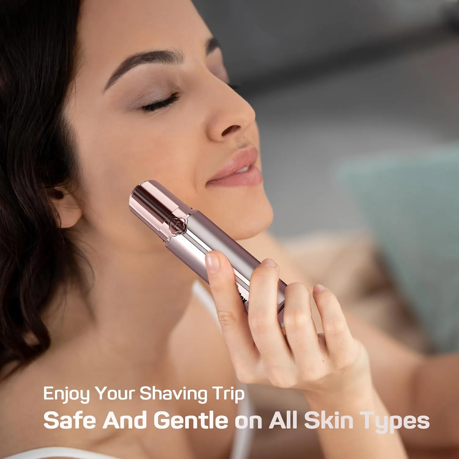 Gurelax Facial Hair Remover for Women, Electric Face Shaver, Painless Lip & Chin Removal, Rechargeable Device with Velvet Bag
