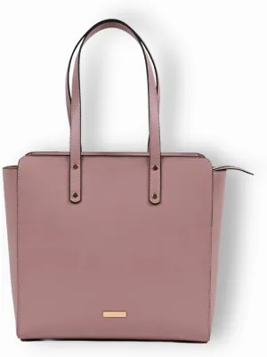 Gusto Vegan Leather Tote Bag for Women, Handbag, Large Capacity Shoulder Purse, Zipper Closure, Faux Leather Tote Shoulder Bag for Office, Travel, Pink