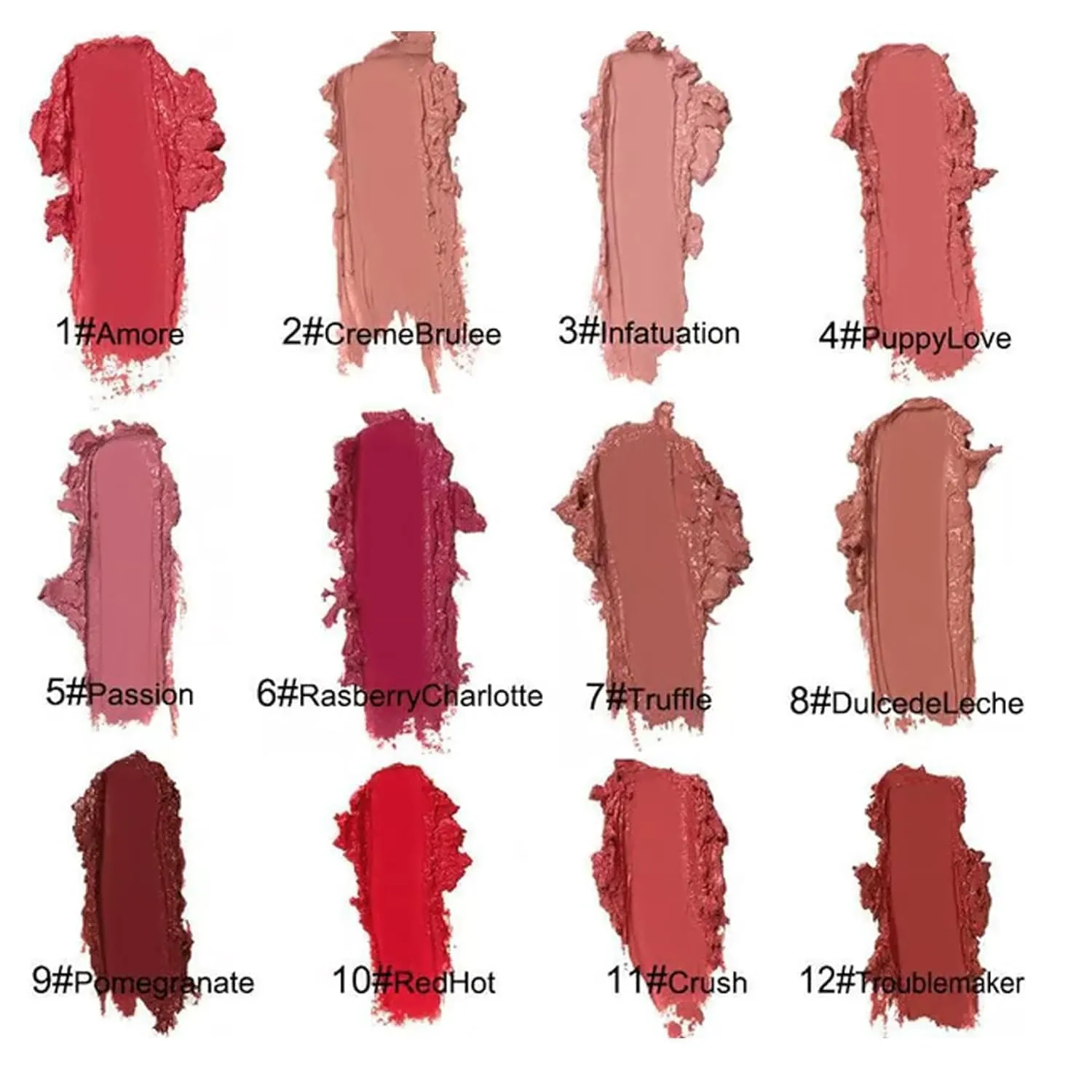 Hailnrothwad Lipstick, Hailnrothwad 12 Colors Cream Texture Lipstick, Creamy Texture, Light and Non-sticky, Highly Moisturizing, Non-sticky, Non-fading, Suitable for Women to Carry (06#)