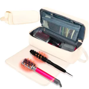 Hair Tools Travel Bag with Heat Resistant Mat Hair Styling Accessories Storage Case for Hair Dryer Flat Iron Straightener Curling Iron Haircare Accessories Travel Essentials for Women