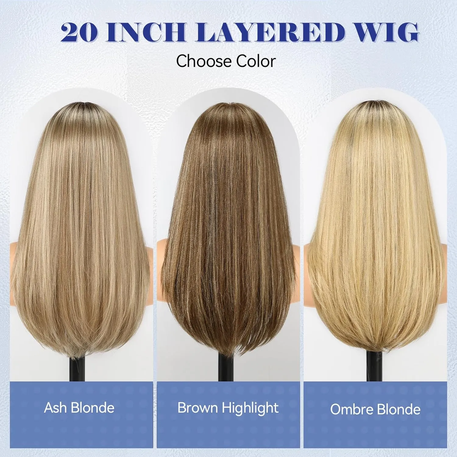 HAIRCUBE 13x6 HD Transparent Lace Front Wig, Ombre Chestnut Brown Long Straight Synthetic Glueless Wig with Natural Density Hairline & Adjustable Cap