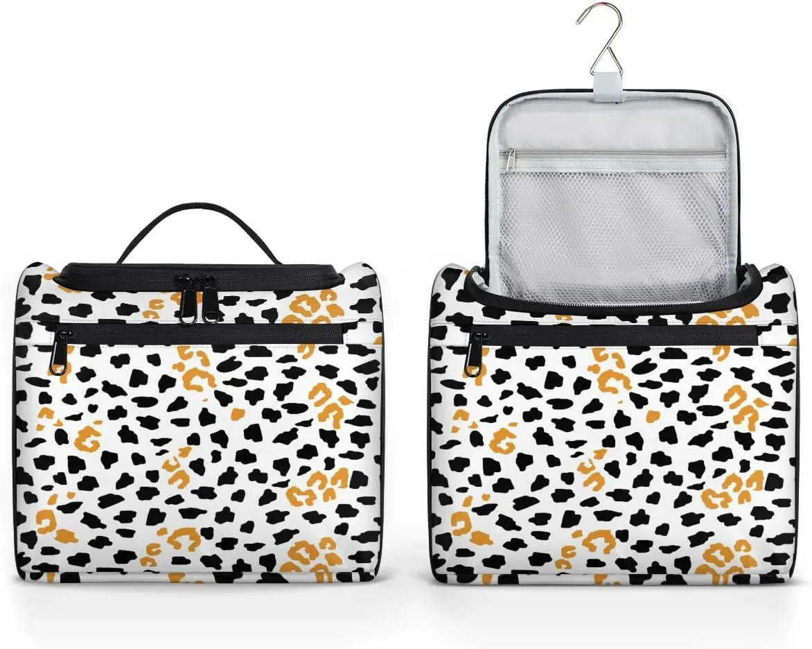 Hanging Toiletry Bag Animal Print for Women Girls, Cosmetic Makeup Bag with Multi Compartments, Portable Travel Bag Organizer Large for Toiletries Accessories