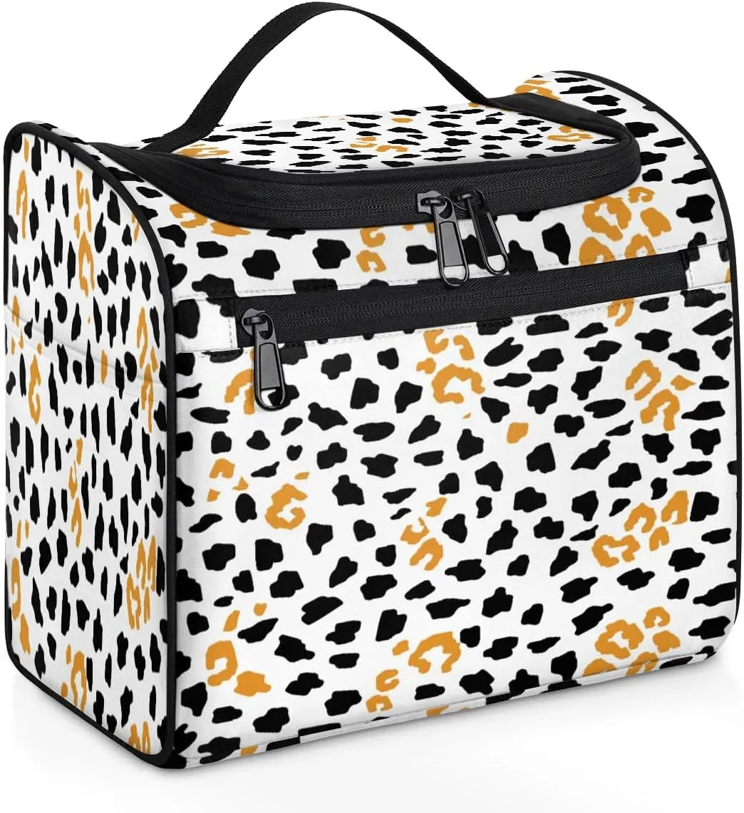 Hanging Toiletry Bag Animal Print for Women Girls, Cosmetic Makeup Bag with Multi Compartments, Portable Travel Bag Organizer Large for Toiletries Accessories