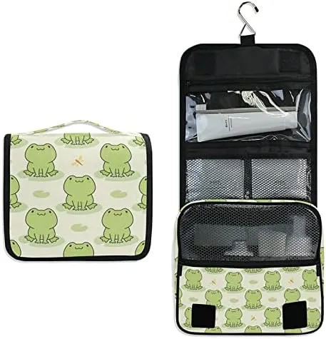 Hanging Toiletry Bag Cute Frog Makeup Travel bag for Toiletries Portable Toiletry Organizer Bags Clear Toiletry Cosmetic Kit