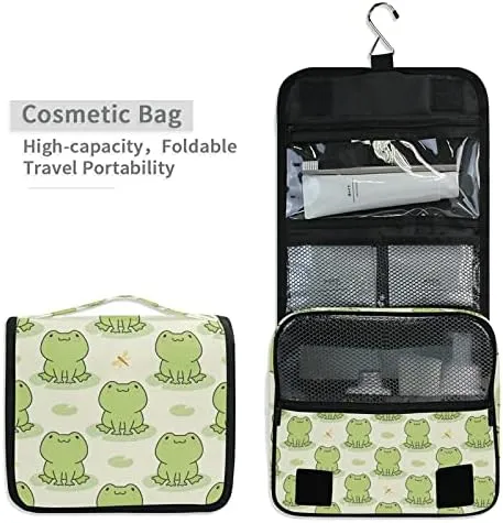 Hanging Toiletry Bag Cute Frog Makeup Travel bag for Toiletries Portable Toiletry Organizer Bags Clear Toiletry Cosmetic Kit
