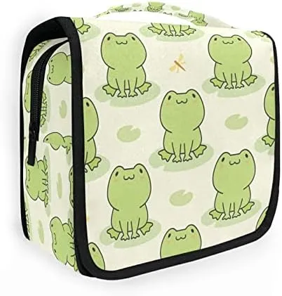 Hanging Toiletry Bag Cute Frog Makeup Travel bag for Toiletries Portable Toiletry Organizer Bags Clear Toiletry Cosmetic Kit