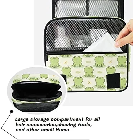 Hanging Toiletry Bag Cute Frog Makeup Travel bag for Toiletries Portable Toiletry Organizer Bags Clear Toiletry Cosmetic Kit