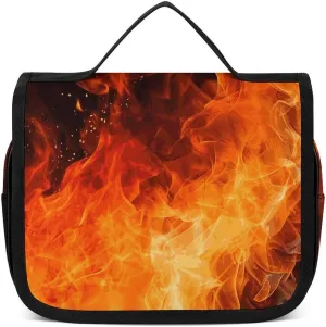 Hanging Toiletry Bag for Women Men Portable Waterproof Makeup Bag Organizer Roaring Flame Travel Toiletry Bag