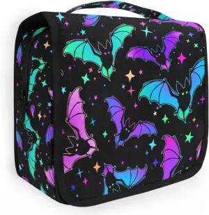 Hanging Toiletry Bag Halloween Luminous Bats Makeup Bag Travel bag for Toiletries Portable Toiletry Organizer Bags Toiletry Bag for Women Men, Travel-Essentials Toiletry Bag