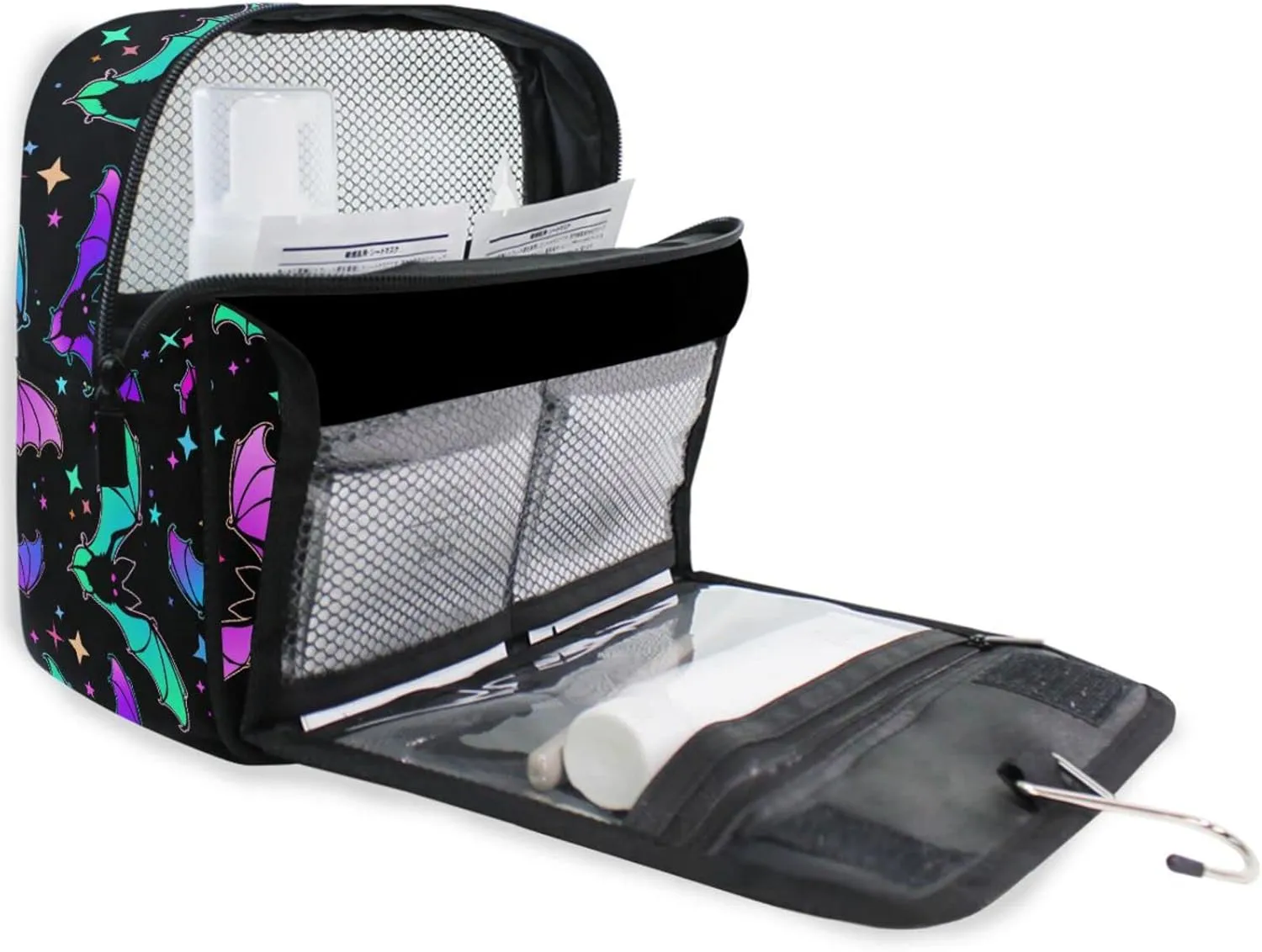 Hanging Toiletry Bag Halloween Luminous Bats Makeup Bag Travel bag for Toiletries Portable Toiletry Organizer Bags Toiletry Bag for Women Men, Travel-Essentials Toiletry Bag