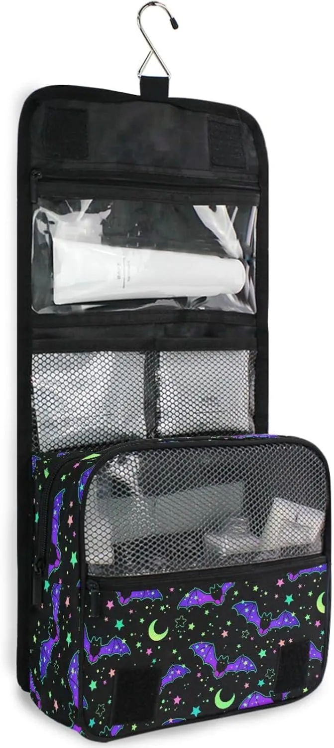 Hanging Toiletry Bag Magic Galaxy Bat Makeup Bag Travel bag for Toiletries Portable Toiletry Organizer Bags Toiletry Bag for Women Men, Travel-Essentials Toiletry Bag