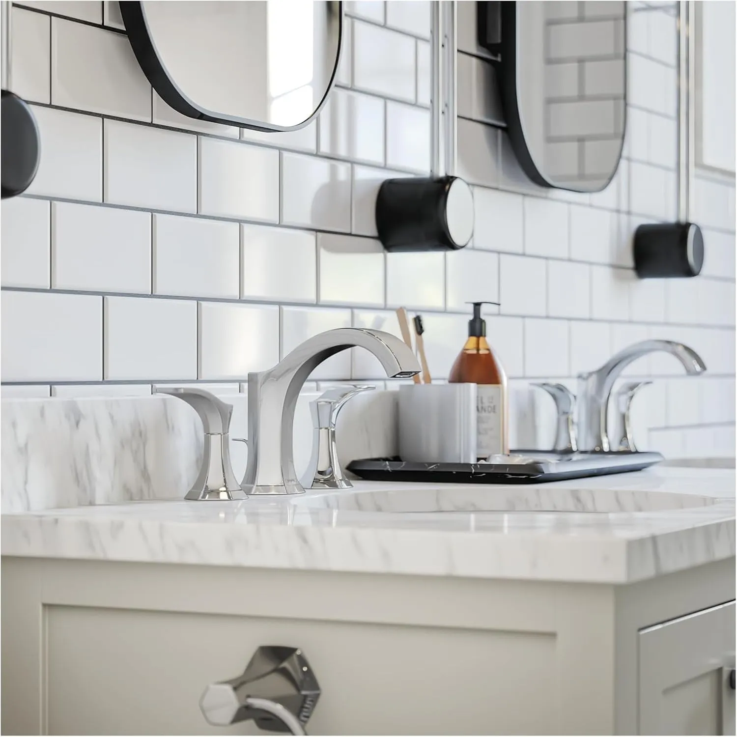 hansgrohe Locarno Transitional Ribbon Spray 2-Handle 3 6-inch Tall Bathroom Sink Faucet in Chrome, 04813000