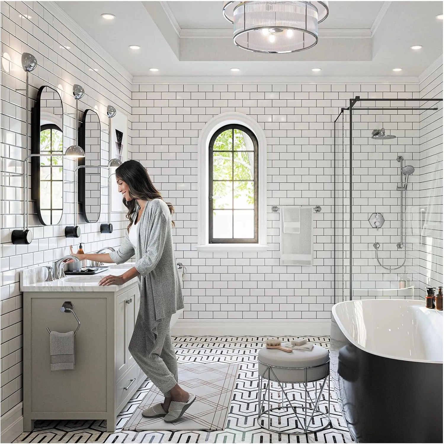 hansgrohe Locarno Transitional Ribbon Spray 2-Handle 3 6-inch Tall Bathroom Sink Faucet in Chrome, 04813000