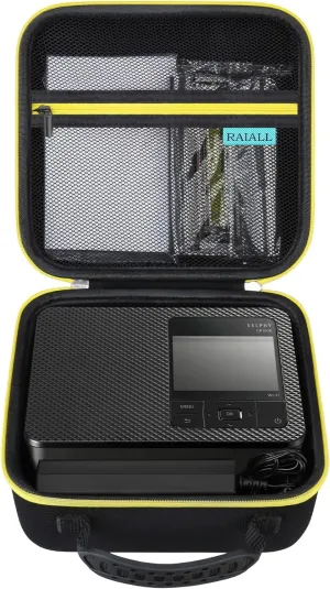 Hard Case for Canon Selphy CP1500 CP1300 CP1200 Wireless Color Photo Printer, Shockproof Protective Compact Travel Bag, Extra Space for Charger, Photo Paper, Memory Card and Battery, Black
