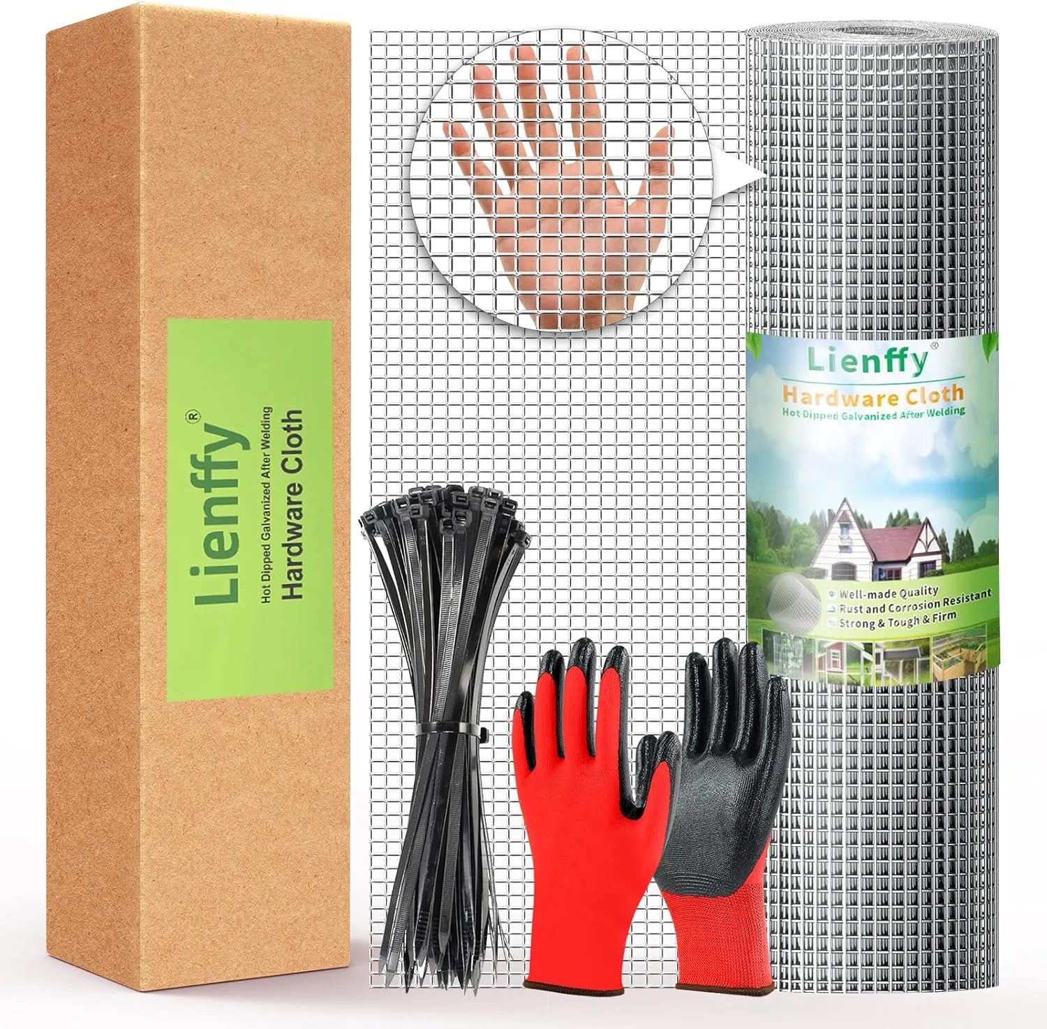 Hardware Cloth 1/4 Inch 16inx20ft-23 Gauge Chicken Wire Fencing- Hot dip Galvanized Welded Wire Mesh Roll for Crafts- Poultry Netting Quail/Rabbit Cage- Chicken Run/Coop- Garden Metal Fence