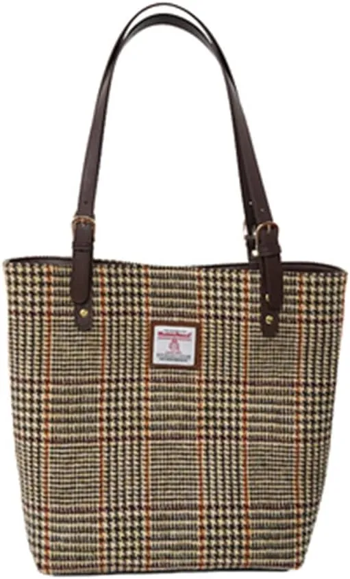 Harris Tweed Tote bag Retro Plaid Large Capacity Handbag Versatile Shoulder Bag