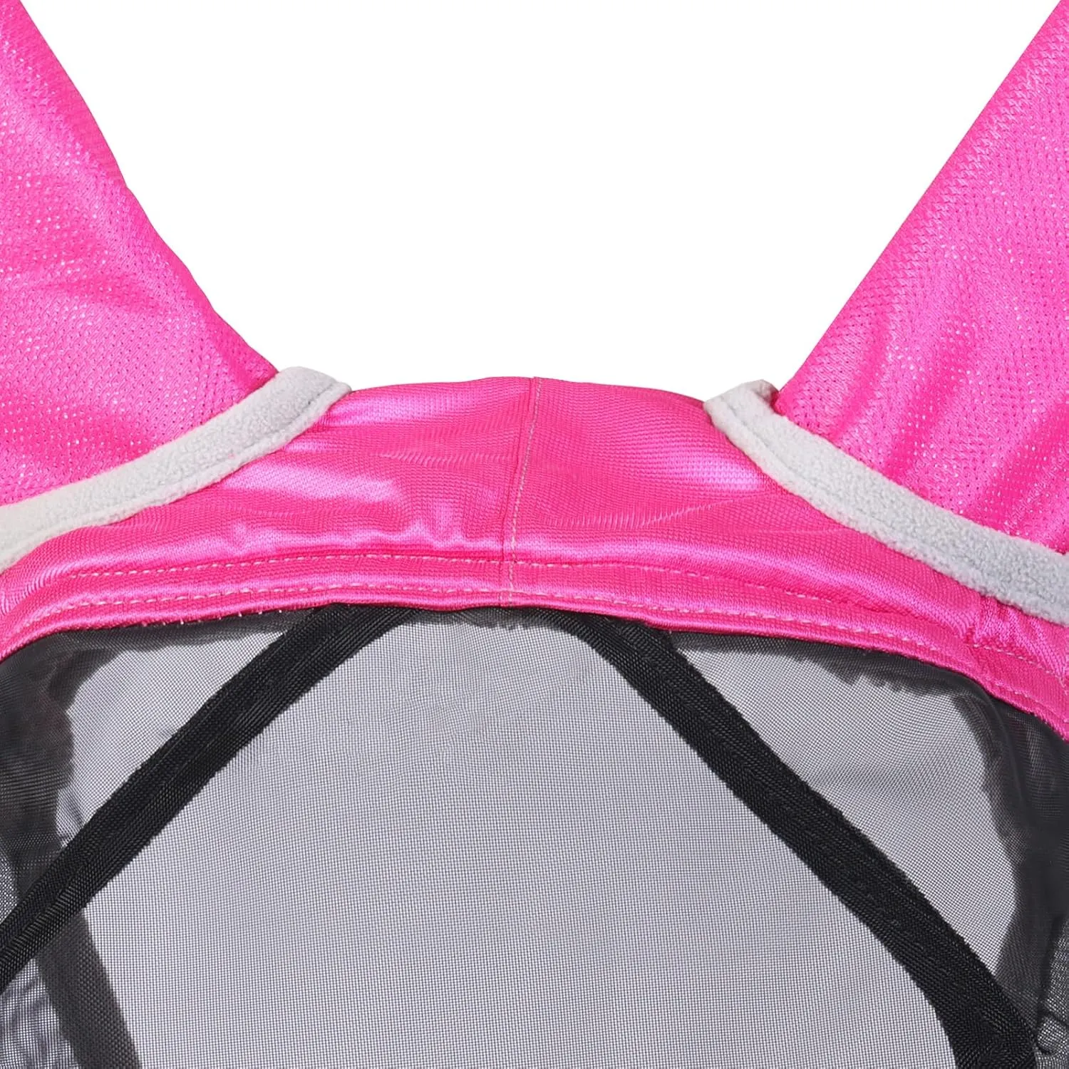 Harrison Howard CareMaster Pro Luminous Fine Mesh UV-Proof Fleece Padding Fly Mask Half Face Flamingo (S; Pony)