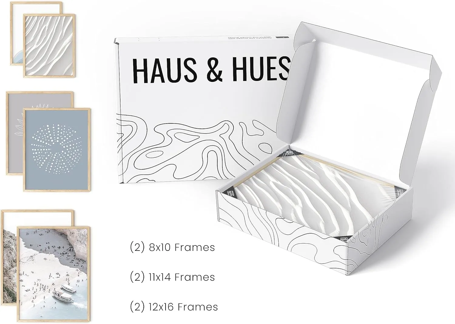 HAUS AND HUES Beach Pictures Wall Art - Nature Pictures, Coastal Wall Art, Beach Pictures Wall Art, Ocean Posters, Nature Scene Pictures, Beachy Pictures (with Beige Frame)