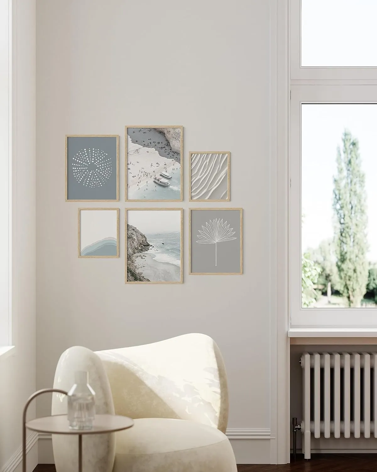 HAUS AND HUES Beach Pictures Wall Art - Nature Pictures, Coastal Wall Art, Beach Pictures Wall Art, Ocean Posters, Nature Scene Pictures, Beachy Pictures (with Beige Frame)