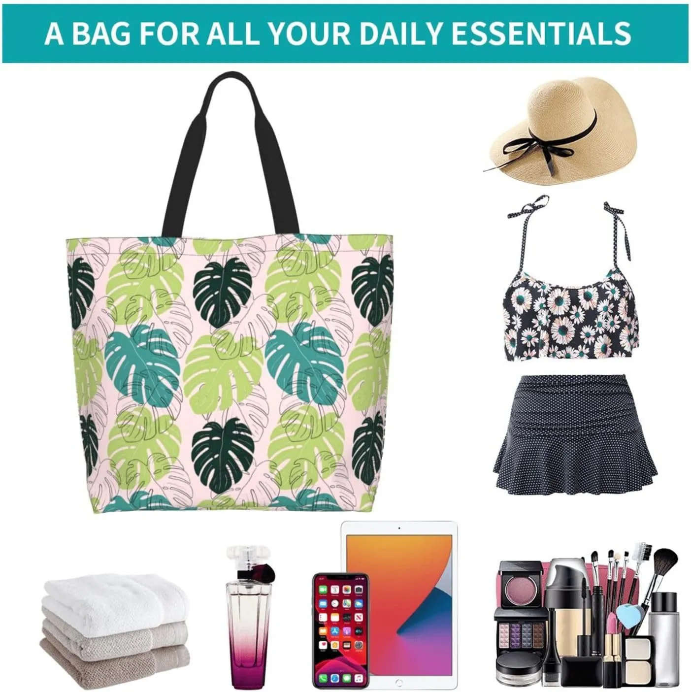 Hawaii Hawaiian Flower Tote Bag Reusable Shopping Bag Grocery Bags Fashion Shoulder Bag for Women Men