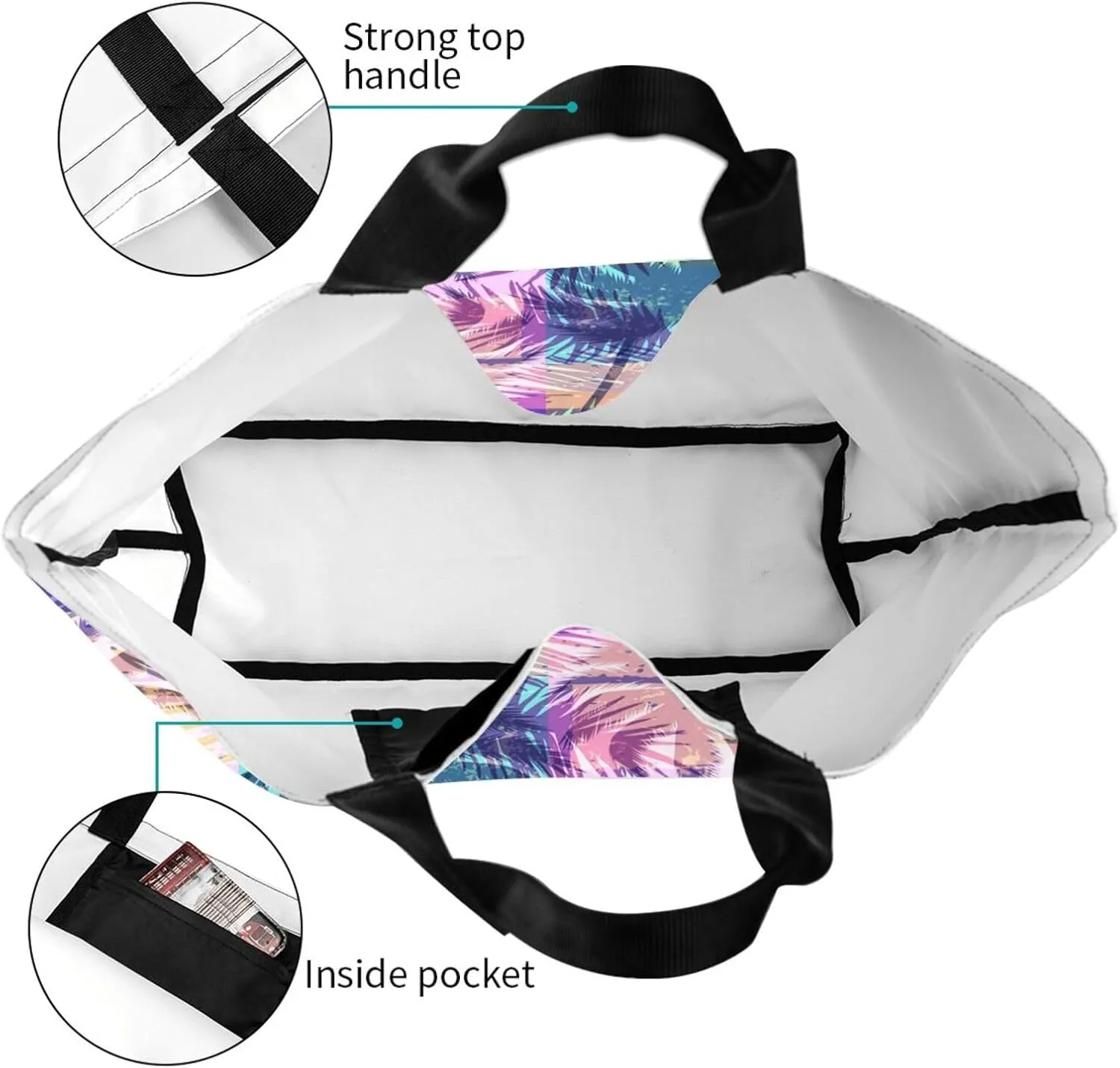 Hawaii Hawaiian Flower Tote Bag Reusable Shopping Bag Grocery Bags Fashion Shoulder Bag for Women Men