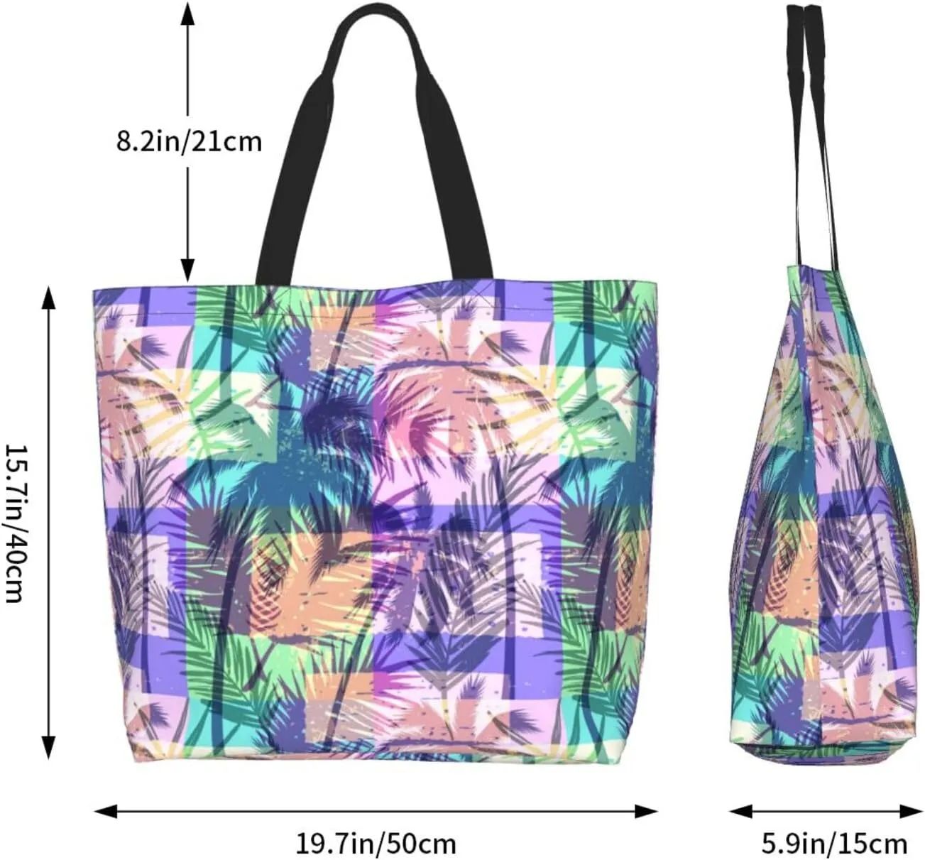 Hawaii Hawaiian Flower Tote Bag Reusable Shopping Bag Grocery Bags Fashion Shoulder Bag for Women Men