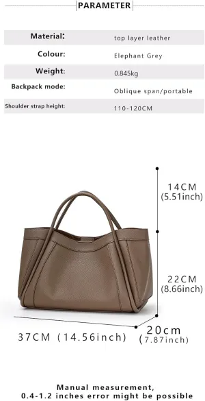 Head layer cowhide women's bag diagonal span large capacity high-end leather versatile women's handbag
