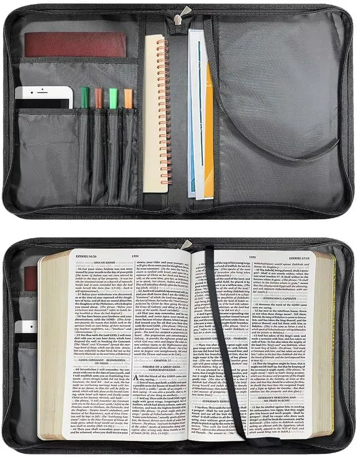 Heart Thorns Cross Womens Bible Covers PU Leather Bible Bag with Shoulder Straps Water Resistant Scripture Bag Case Bible Carrying Case Book Cover Protector for Bible