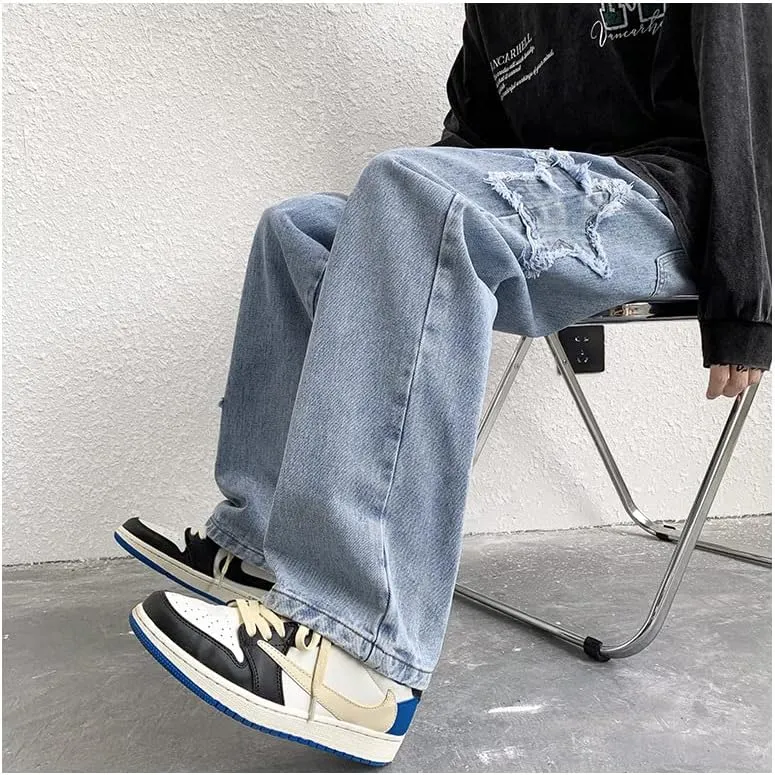 High Street Vibe Jeans Men's American Fashion Brand Retro Washable Design Sense Pants ins Fashion Casual Pants
