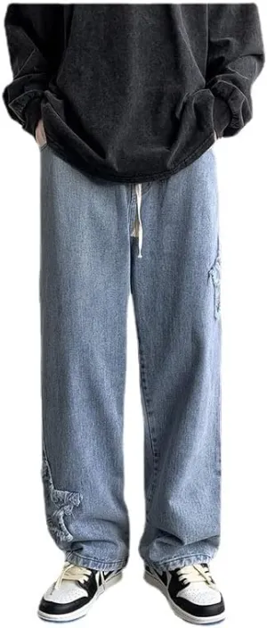 High Street Vibe Jeans Men's American Fashion Brand Retro Washable Design Sense Pants ins Fashion Casual Pants